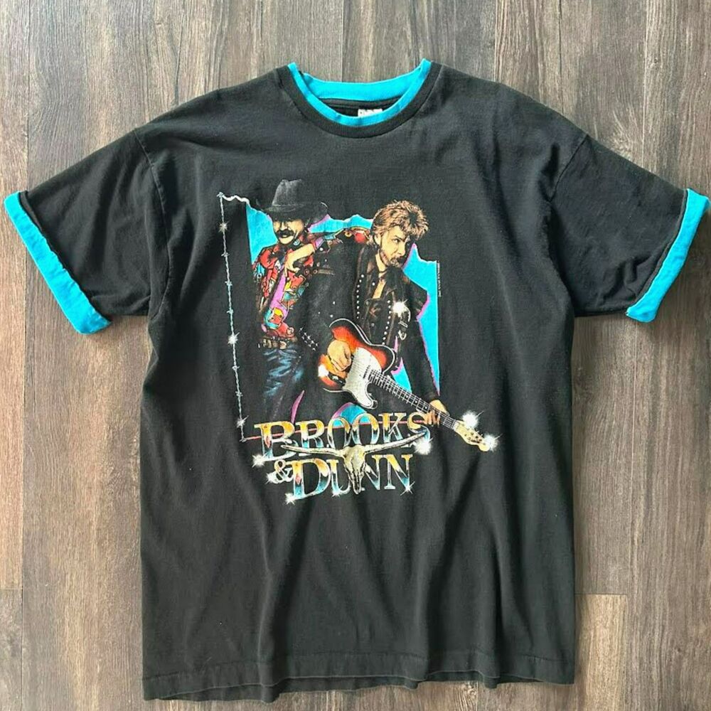 Vtg '92 Brooks & Dunn Trail Drive Concert TShirt Single Stitch Fruit of the Loom